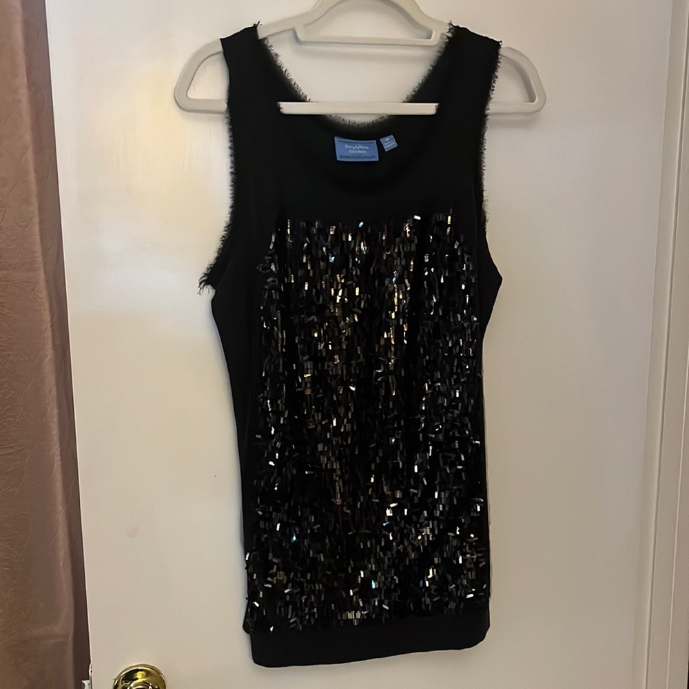 Vera Wang sequined tank top M